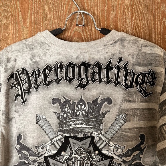 Vintage Y2K Raw Blue Sacred Cross All Over Print Mens Grunge Graphic Street Wear - Picture 12 of 12